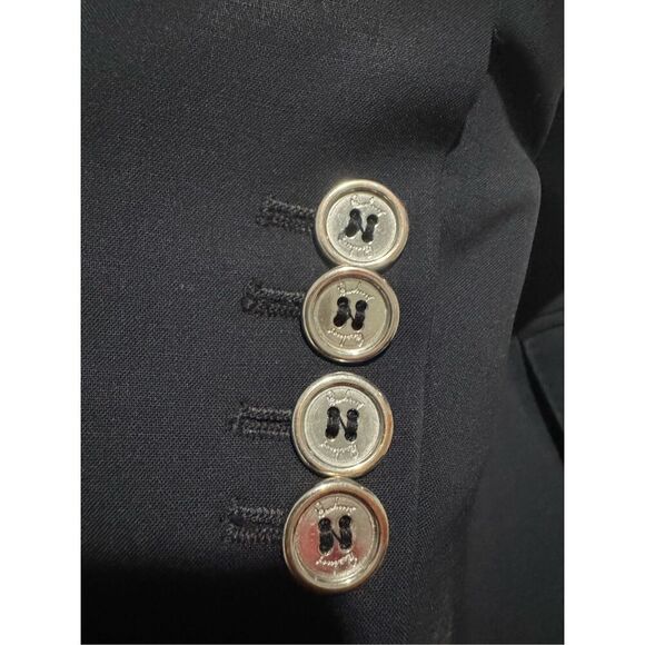 Burberry London Bromwell blue blazer jacket wool blend silver button 8 - Picture 9 of 16